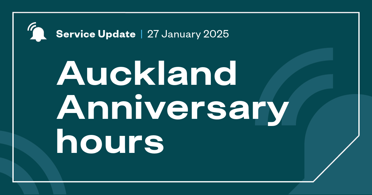 Auckland Anniversary Day | Service hours for 27 January 2025